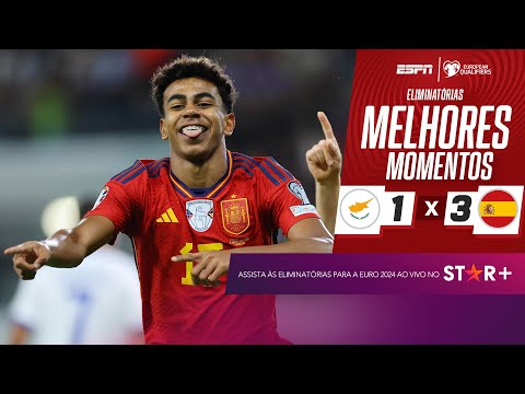 Gols e lances de Chipre x Espanha