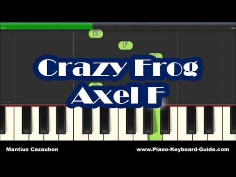 Crazy Frog - Axel F - Slow Easy Right Hand Piano Tutorial - Notes