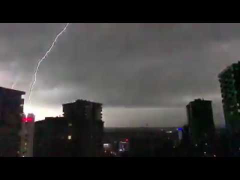 Incredible upward lightning