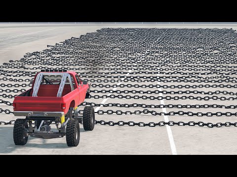 Cars vs Numerous Chains – BeamNG.drive