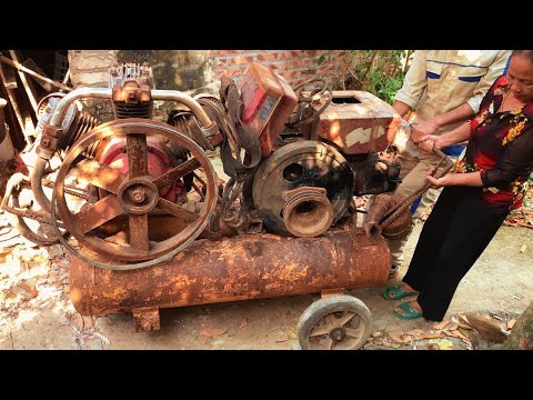 Full Restoration of a Giant Compressor // Restore Dead Massive Air Compressor
