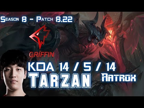 GRF Tarzan AATROX vs XIN ZHAO Jungle - Patch 8.22 KR Ranked