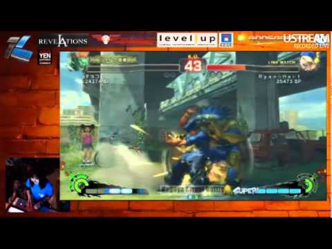 SSF4 AE: Ryan Hart (Yun) vs Kokujin (Ryu), Choco Blanka (Blanka), chakai (Ken) - NSB 25 Blocks