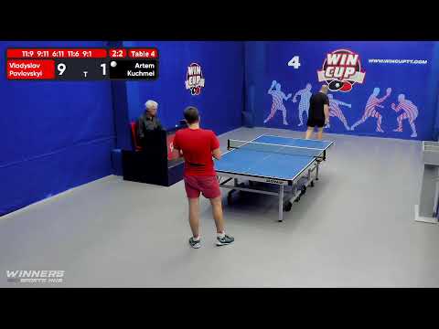 12:30 Павловский Владислав 3-2 Кучмей Артем     стол 4  ЮГ-1   14.07.22 | TABLE TENNIS WINCUP