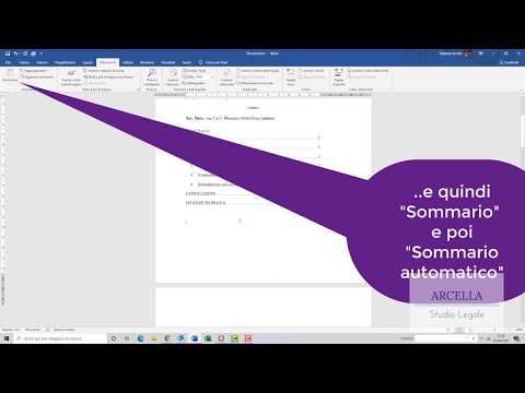Creazione sommario automatico