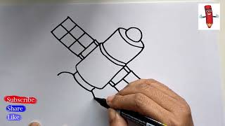 How To Draw A Satellite Easy | Satellite Step By Step Drawings Tutorials | Easy drawing idea #shorts
