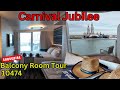 carnival jubilee inaugural sailing balcony room tour stateroom 10474