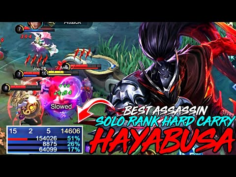 NO MAGE? ASSASSIN MID? HAYABUSA SOLO CARRY WITH 51% HERO DAMAGE! | MOBILE LEGENDS