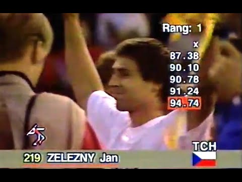 Jan Zelezny (javelin) 94.74 meters (4 x 90+)Grand Prix   Oslo Bislett Games (1992-07-04).