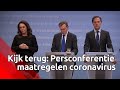 KIJK TERUG: Persconferentie over corona maatregelen; scholen blijven open