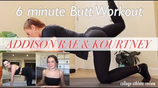 ADDISON RAE & KOURTNEY 6min BUTT WORKOUT | College Athlete Review