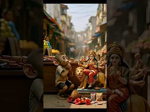 Cute monkey mata ke murti banata hua #nevergiveup #struggle #ai #monkey