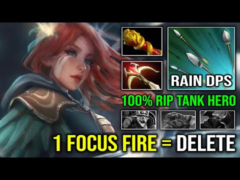 BRUTAL Crit Raining Arrow 1 Focus Fire = Deleted with 100% Pure Physical DPS Windranger Dota 2