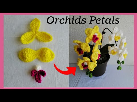 Crochet Orchids flowers (petals without wire)