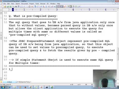 21 Advanced Java Tutorial Jdbc Pre Compiled Query Prepared Statement Statement Adv Java