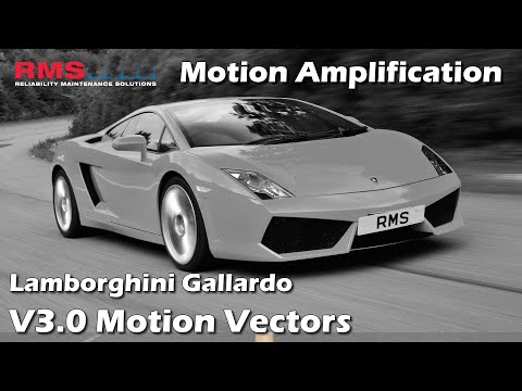 Motion Amplification - Lamborghini Gallardo - V3.0 Vibration Motion Vectors