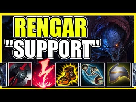 (WIN GAME AT LEVEL 1!) RENGAR SUPPORT DOMINATES IN SEASON 10! FULL AD RENGAR "SUPPORT BUILD"!