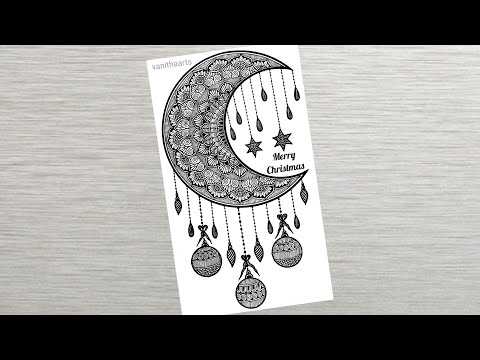 How to draw Mandala for Beginners Easy Mandala Drawing Half Moon Mandala StepbyStep vanithaarts