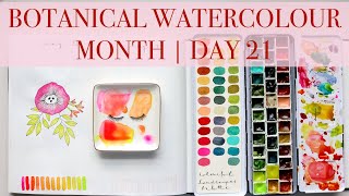 🎉🎉 BOTANICAL Watercolour Month Day 21 | Step by Step Tutorial JUL 2024