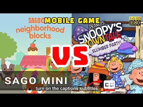 SAGO MINI NEIGHBORHOOD BLOCKS vs PEANUTS SNOOPY TOWN TALE | CC Captions