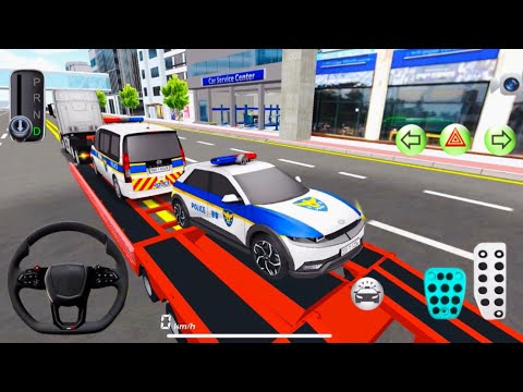 Transport Police Cars with Trailer Truck | 3D Driving Class Simulation Gameplay Part #1