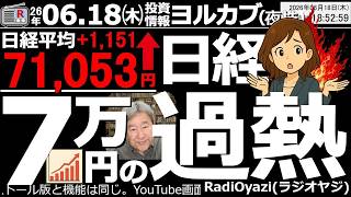 【ヨル株！投資速報】日経平均が終値7万円突破！72,000円目前も危険信号…選別物色が加速、この急騰は暴落の前兆なのか？
