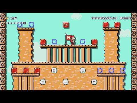 SMC 6-2: On-Again, Off-Again by Ninja! - Super Mario Maker 2 - No Commentary 1by