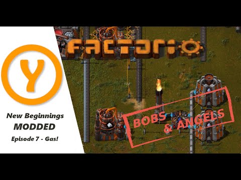 Factorio Bobs and Angels - Gas! - Land Edition Episode 7