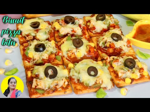 Instant Pizza Bites| Biscuit Pizza |No oven Kids Snacks Recipe.#pizzabites  #biscuitpizza