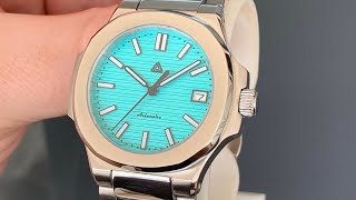 Seiko-Naut Tiffany Blue 36mm-40mm! Lucius Atelier Nautilus Style Parts Review