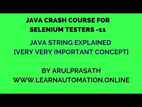 Java Crash Course 11 Strings In Java Explained Tamil Java For Automation