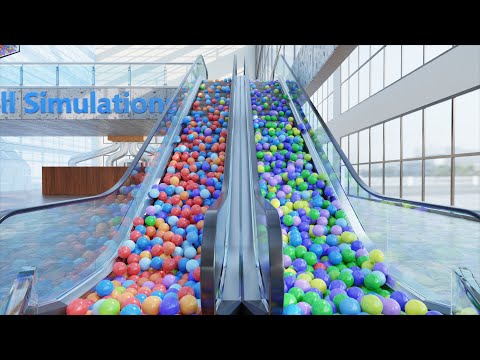 12,500 Colorful Balls on escalator 5.0 - Marble run screening animation
