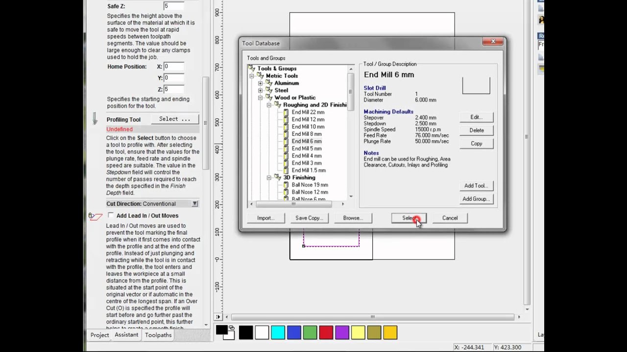 2D profiling tutorial, artcam tutorial