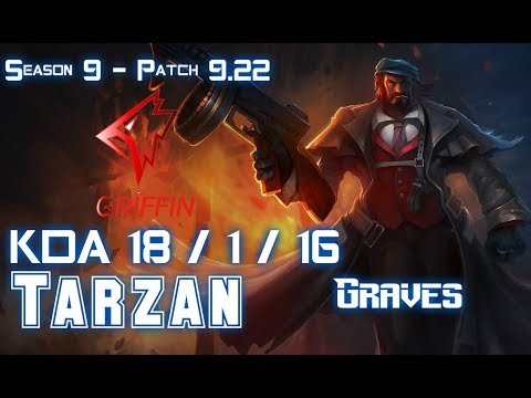 GRF Tarzan GRAVES vs LEE SIN Jungle - Patch 9.22 KR Ranked