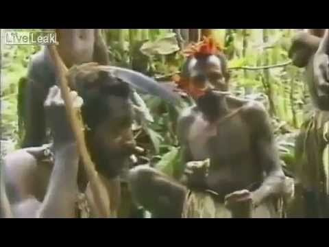 Strange tribe of primitive man met for the first time