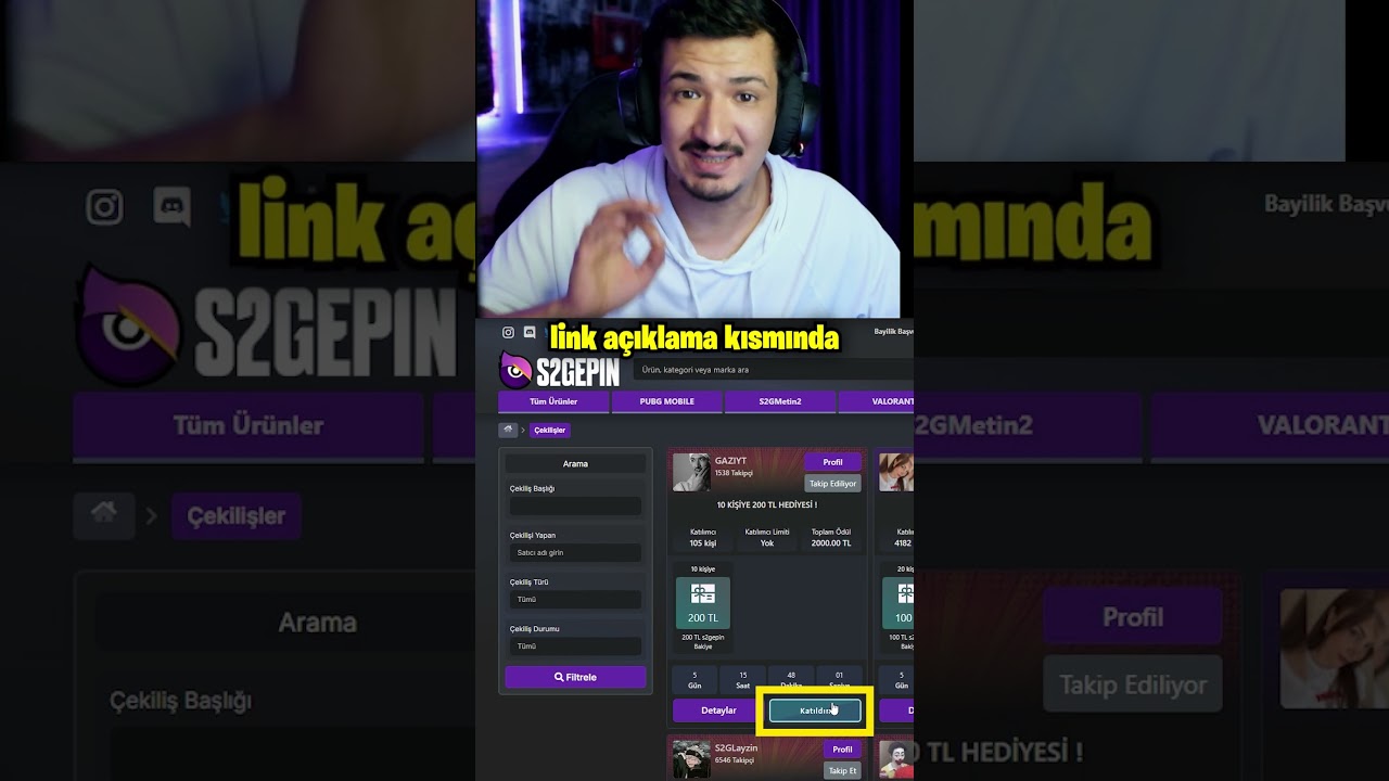 SİZ DE LİNKE TIKLAYARAK S2GEPİN'E KATILIP ÇEKİLİŞLERE KATILABİLİRSİNİZ #s2gepin #pubgmobile