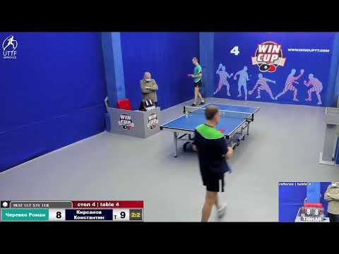 16:00 Черевко Роман 3-2 Кирсанов Константин  стол 4  ЮГ-3 15.11.21