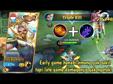 HANABI KALAU EARLY GAME EMANG GAK SAKIT TAPI KALAU LATE GAME DAMAGENYA GAK ADA OBAT CUY! MLBB