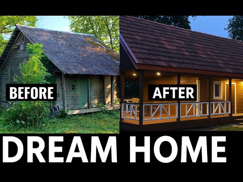 2-Year Timelapse | One Man Turns an Old Barn Into a Dream Home