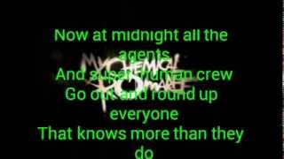 My Chemical Romance Desolation Row lyrics on screen