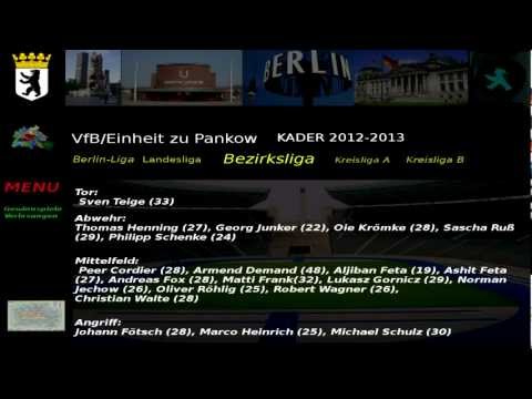 VfB Einheit zu Pankow Kader 2012 2013 Bezirksliga 2 Abteilung