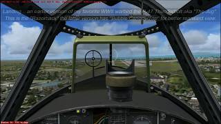 FSX:SE Landing my favorite P-47 "The Jug" Thunderbolt