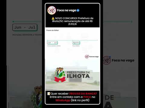 PREFEITURA DE ILHOTA/SC: PROCESSO SELETIVO COM INSCRIÇÕES ABERTAS!