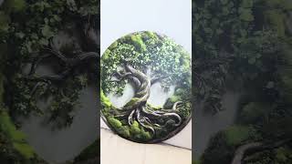 Machový strom života - Luxusná imitácia na dreve