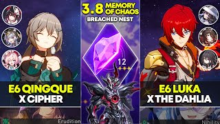 E6 Qingque x Cipher & E6 Luka x The Dahlia | Memory of Chaos 12 | Honkai Star Rail 3.8