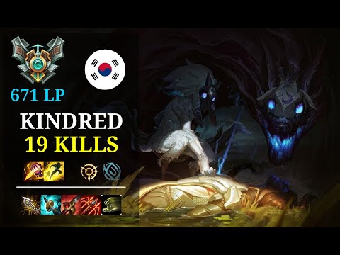 Kindred Jungle vs Graves - 19 kills - Haru - KR Grandmaster (671 LP) Patch 10.21