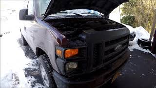 Ford Econoline E350 noise before and after replacing idler and tensioner pulley.