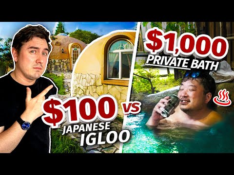Staying in Japan’s $100 IGLOO Hotel vs. $1,000 PRIVATE Bath Inn