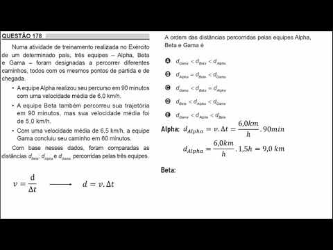 Enem 2018 Matemática: Questão 178 (caderno cinza) - Velocidade Média
