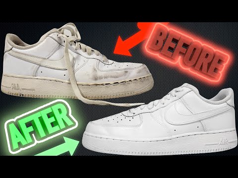 Nike Air Force 1 How to Clean DIRTY White Leather Sneakers ASMR DIY Easy
